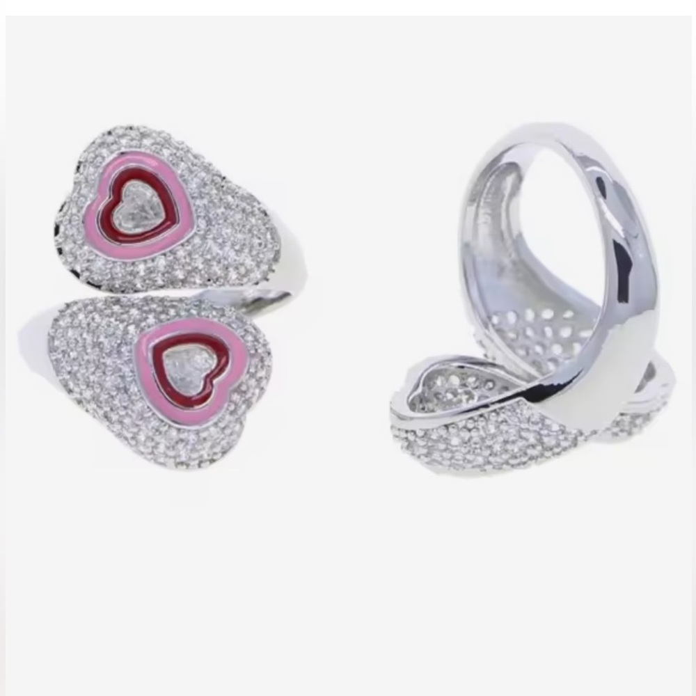 18k Gemini Heart Enamel Ring - Picture 5 of 11